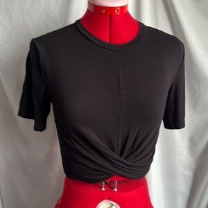 SM40 Divided knitted crop t shirt